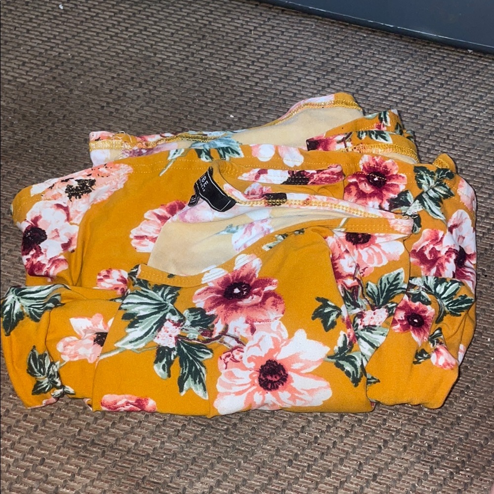 Vibe Asymmetrical Dress in Mustard Floral